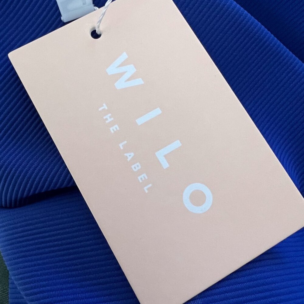 WILO THE LABEL Ribbed Colorblock BLUE Racer Sports Bra sz M - Picture 5 of 10